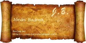 Jónás Bajnok névjegykártya